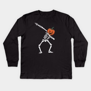 Dabbing Skeleton Kids Long Sleeve T-Shirt